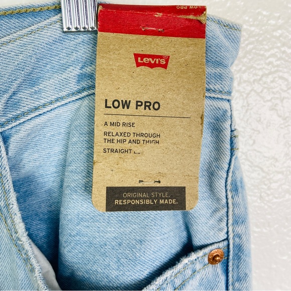 NWT LEVI'S Low Pro Straight Jeans Charlie Won - Light Wash - Picture 11 of 13